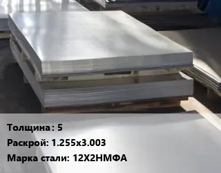 Лист горячекатаный 5 1.255х3.003 Сталь: 12Х2НМФА